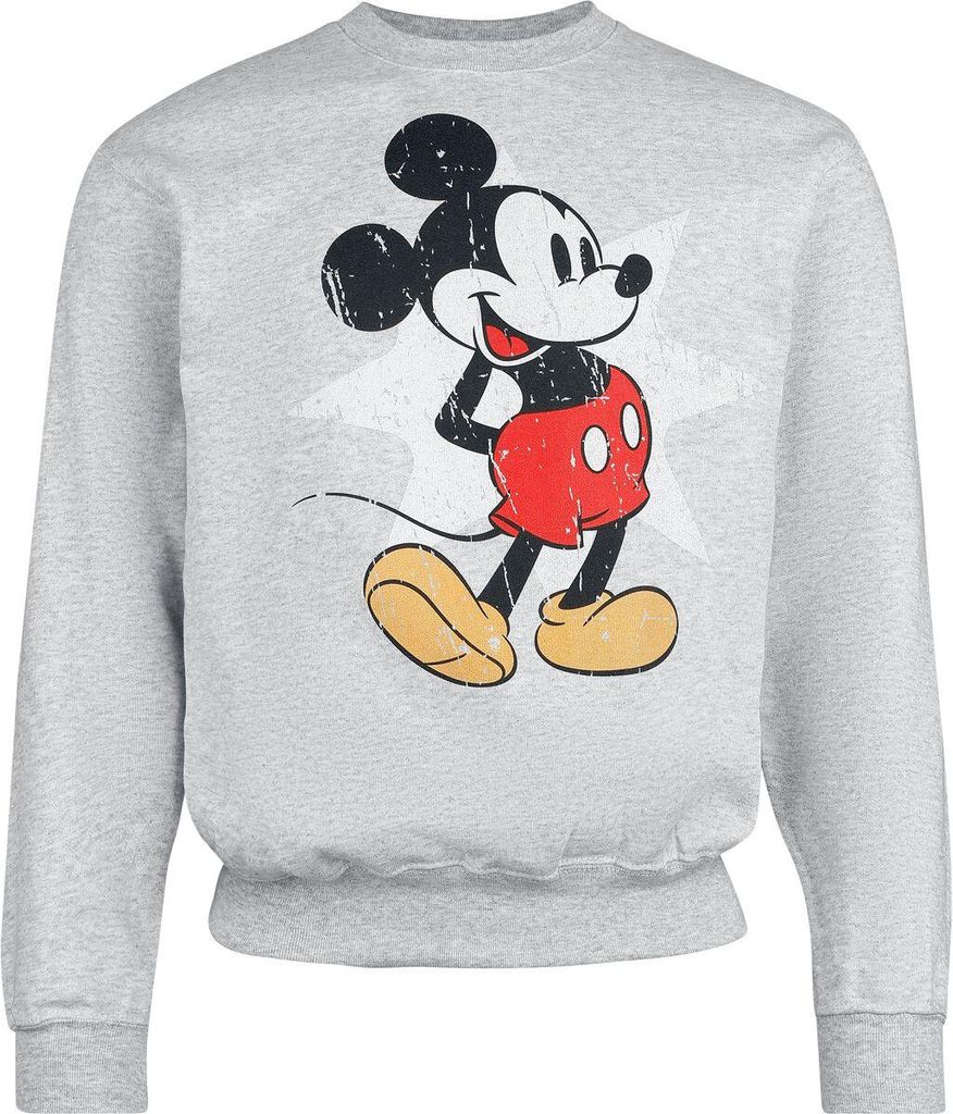 Mickey Mouse Sweatshirt Herren Mickey Retro Star grau meliert M