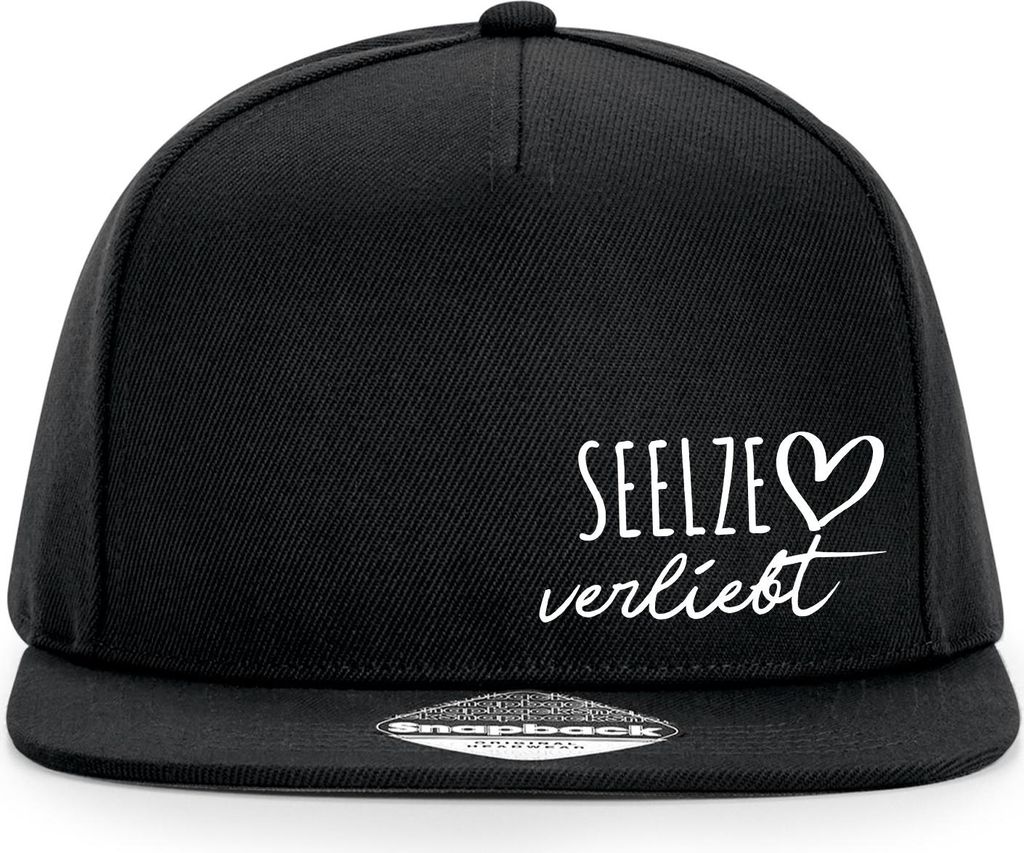Huuraa Cappy Mütze Seelze verliebt Black Polyester Snapback Kappe Geschenkidee