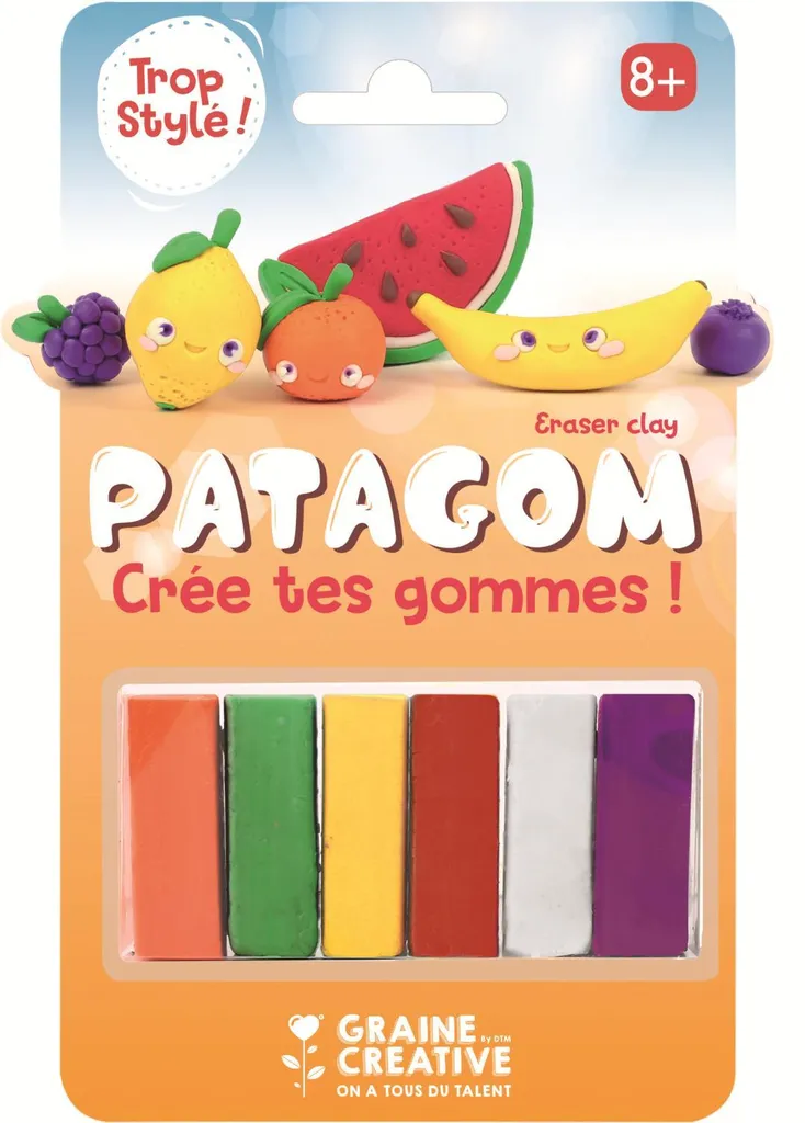 Kit Patagom Fruits 6 couleurs : pâte à modeler pour gommes DIY créatives