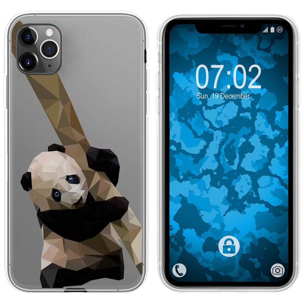 PhoneNatic Case kompatibel mit Apple iPhone 11 Pro Max Silikon-Hülle Vektor Tiere Panda M4