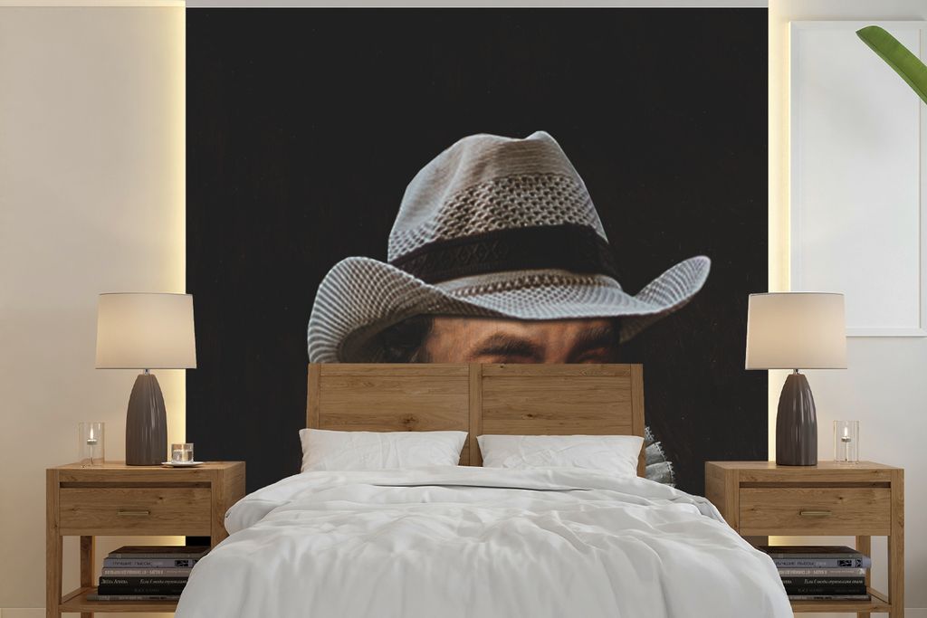MuchoWow Fototapete für Wohnzimmer oder Schlafzimmer Wandtapete Vinyl Motivtapete Wilhelm von Oranien - Kunst - Hut - 280x280 cm - Hintergrundbild