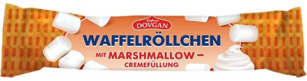 DOVGAN Waffelröllchen mit Marshmallowfüllung 45g Produktbild 