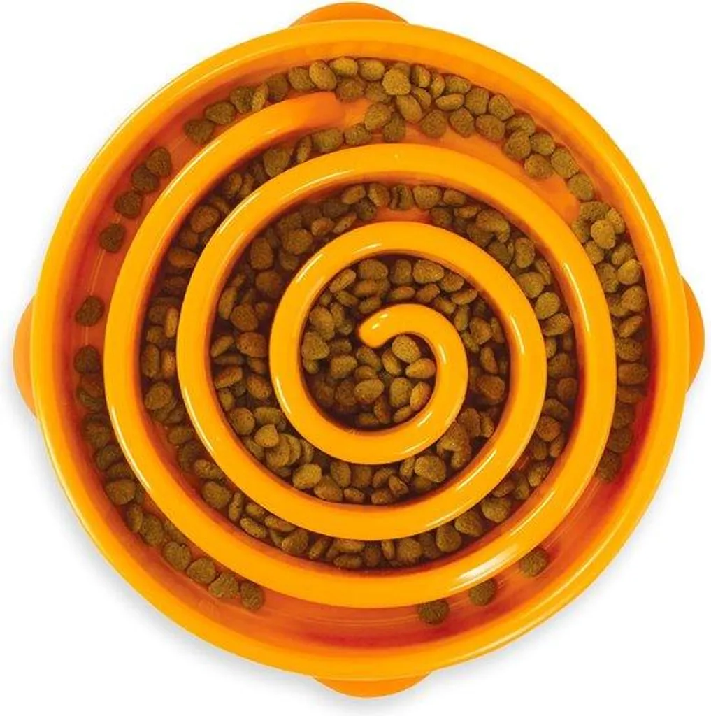 Distributeur de croquettes interactif orange pour grands chiens XL