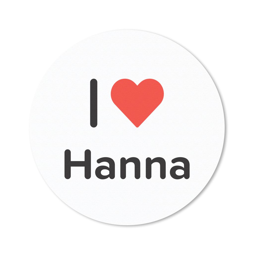 MuchoWow Mauspad Mousepad Ich liebe - Hanna - Mädchen 20x20 cm - Mousepads - Maus Mat - Pad - Mausunterlage - Schreibtischmatte