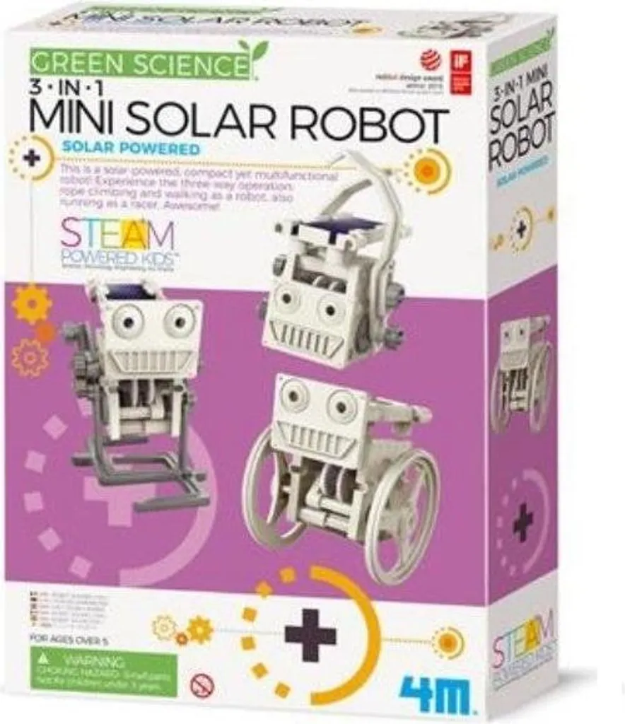 Robot Solaire 3 en 1 sans piles Green Science 4M pour Apprendre la Science