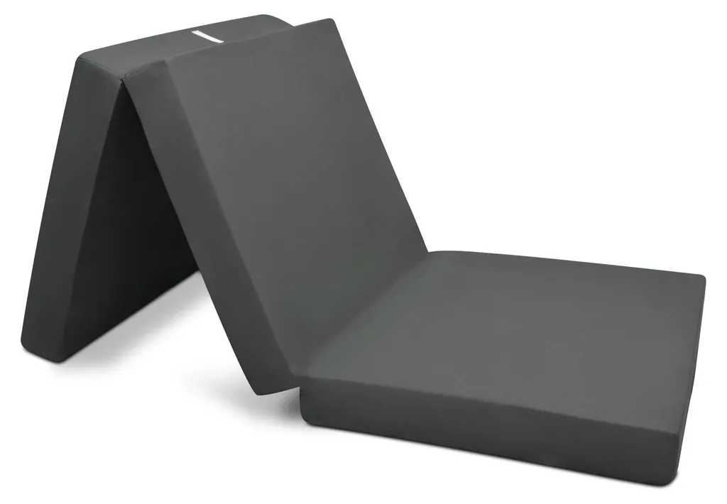 Matelas de Camping Pliable 60 x 190 cm Anthracite - Déhoussable et Doux