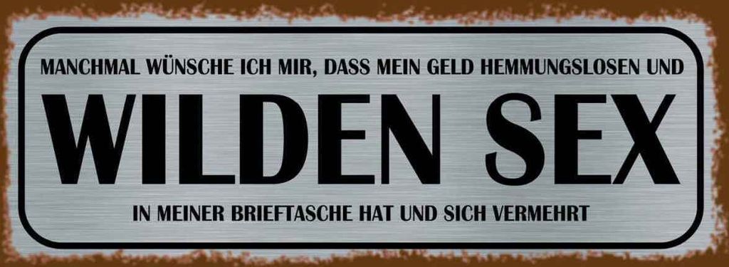 vianmo Holzschild 10x27 cm wünsche ich mir Geld wilden Sex Spruch Zitat