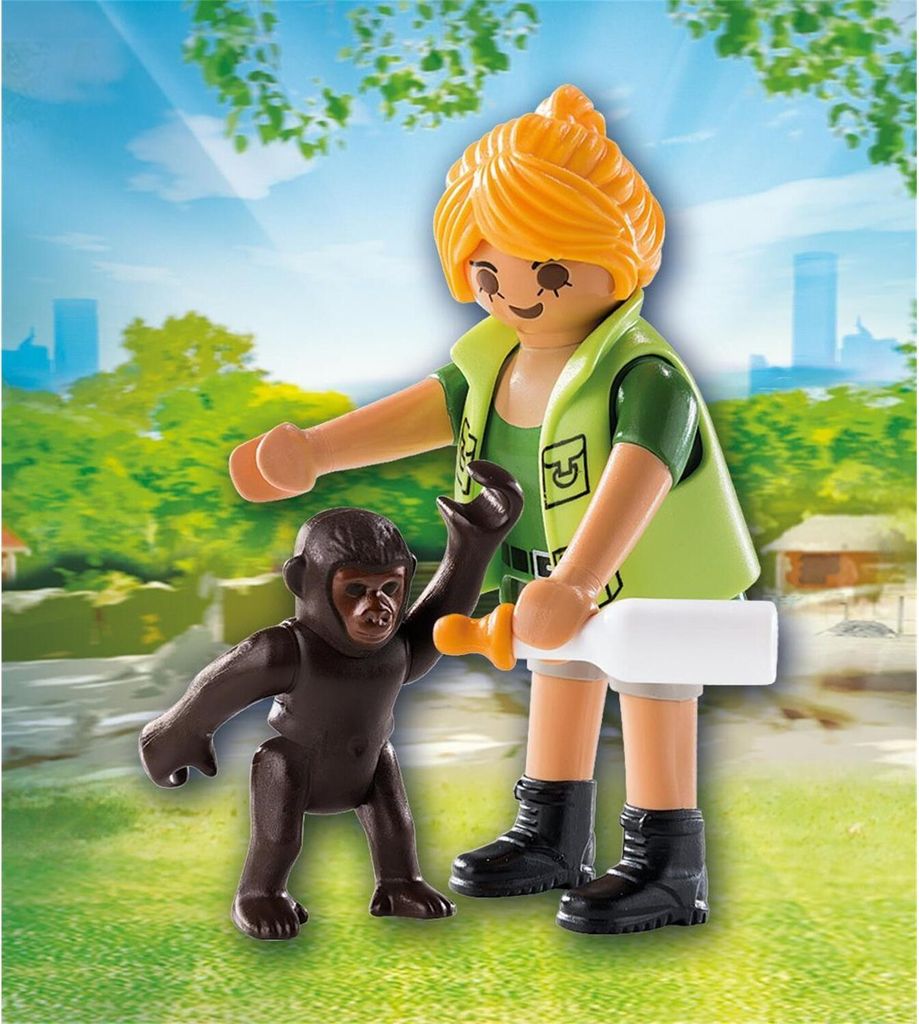 PLAYMOBIL 9074 - Tierpflegerin mit Gorillababy Produktbild 