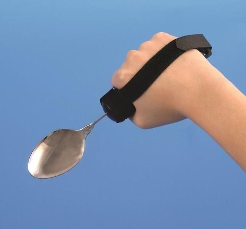 Gebogener Besteckhalter 220 mm mit Klettverschluss und Aufhängeloch