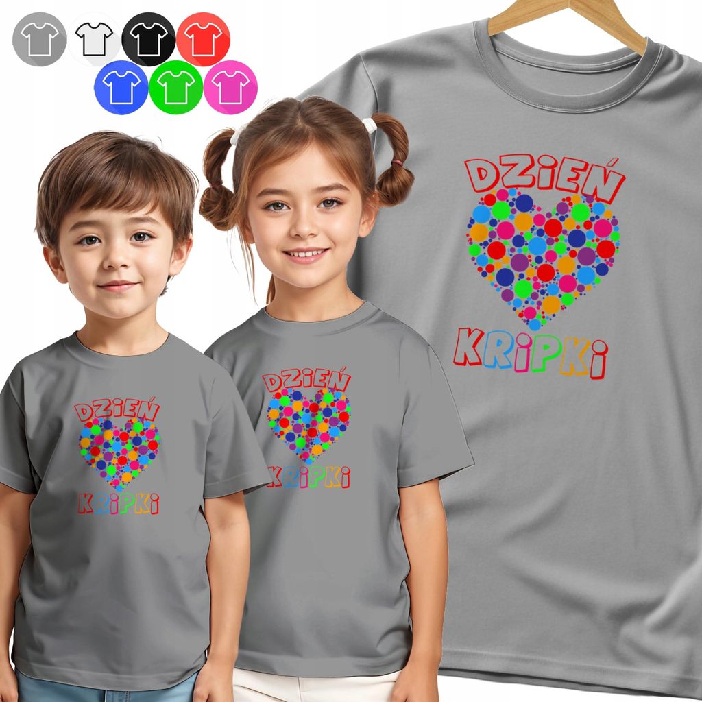 Kinder-T-Shirt - Bunte Punkte Herz Tag Punkte - 110 Xs