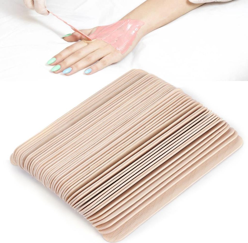50Pcs/Box Einweg Holz Epilation Enthaarung Wachs Applikator Stick Spatel Haarentfernung Werkzeug