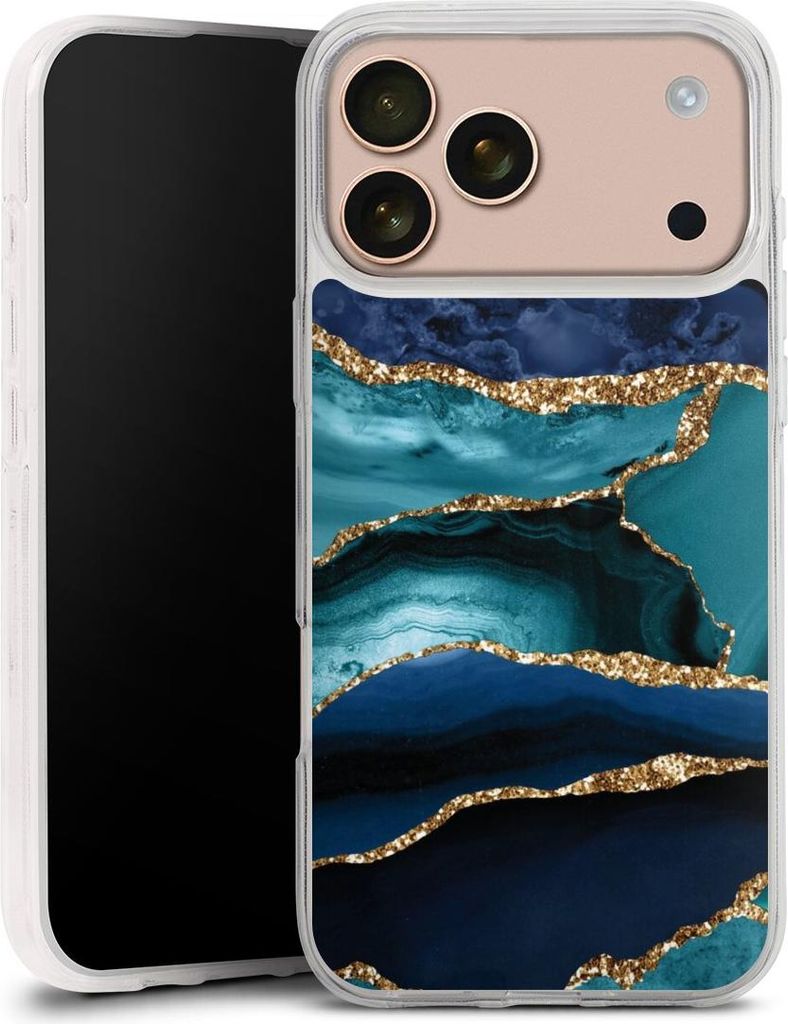 DeinDesign Handyhülle für Apple iPhone 17 Pro Max Silikon Hülle Case Smartphone Schutzhülle Glitzer Look Marmor Trends