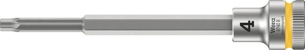 Wera 8740 B Zyklop Bitnuss mit 3/8"-Antrieb, mit extra schlankem Profilbereich Gelb