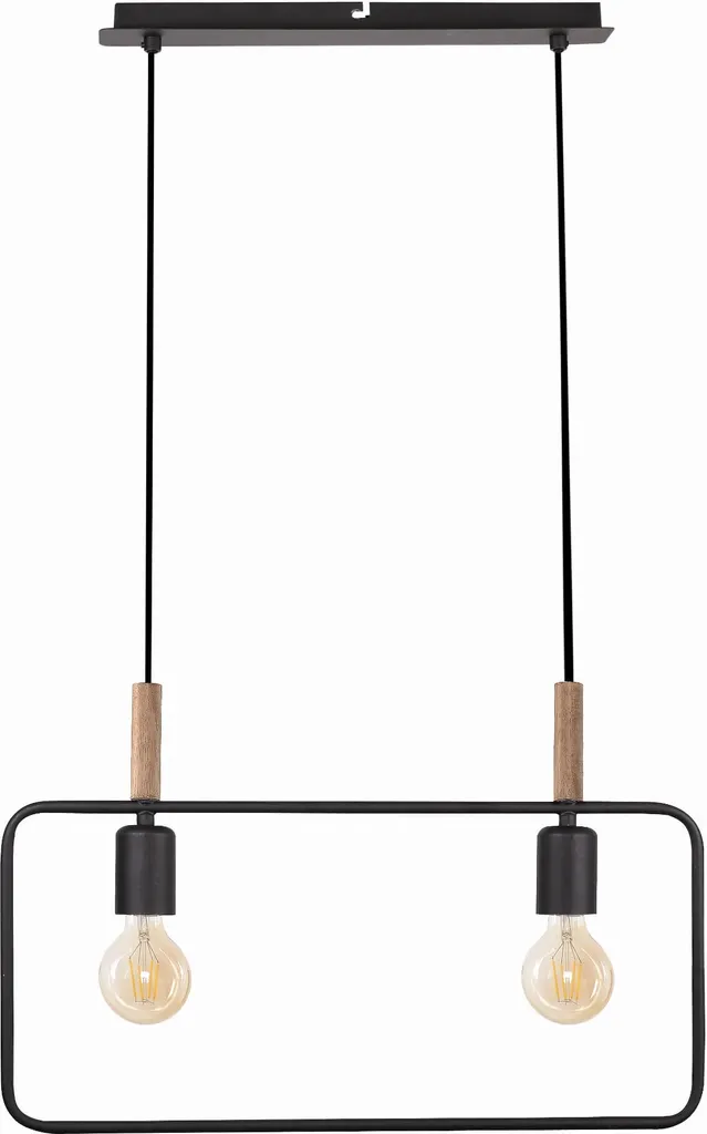 Lustre industriel FRAME noir 2xE27 pour éclairage direct et design