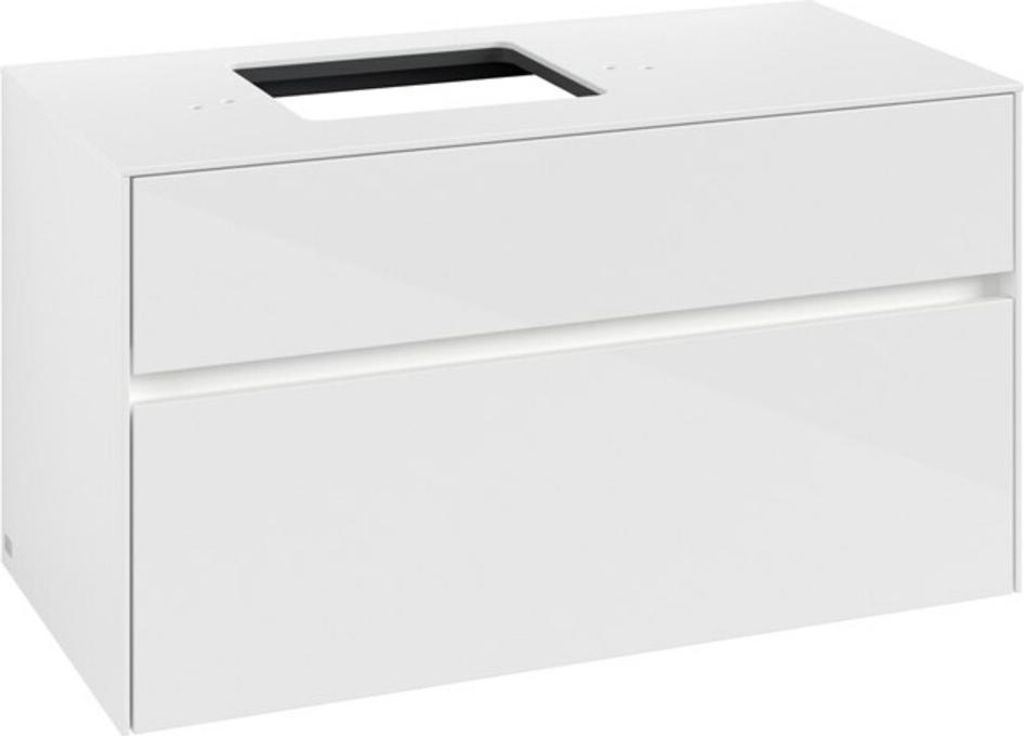V&B Waschtischunterschrank Collaro 100x54,8x50cm, WT l, LED 7,3 W, glo wh.