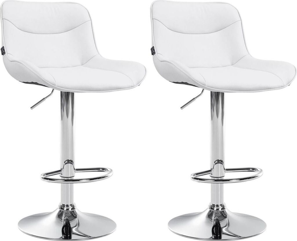 2er Set Barhocker Vonore Kunstleder chrom weiß