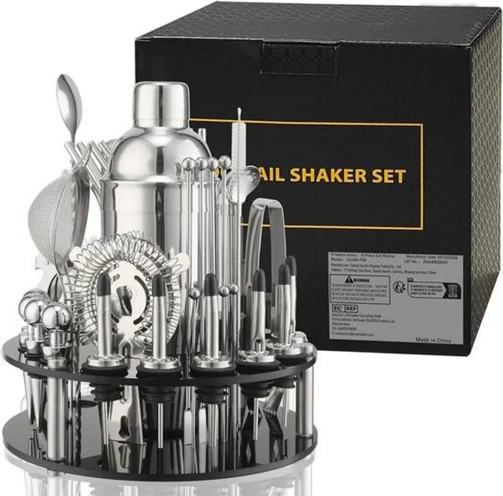 Set cocktail inox 41 pièces shaker robuste et accessoires de précision - 4