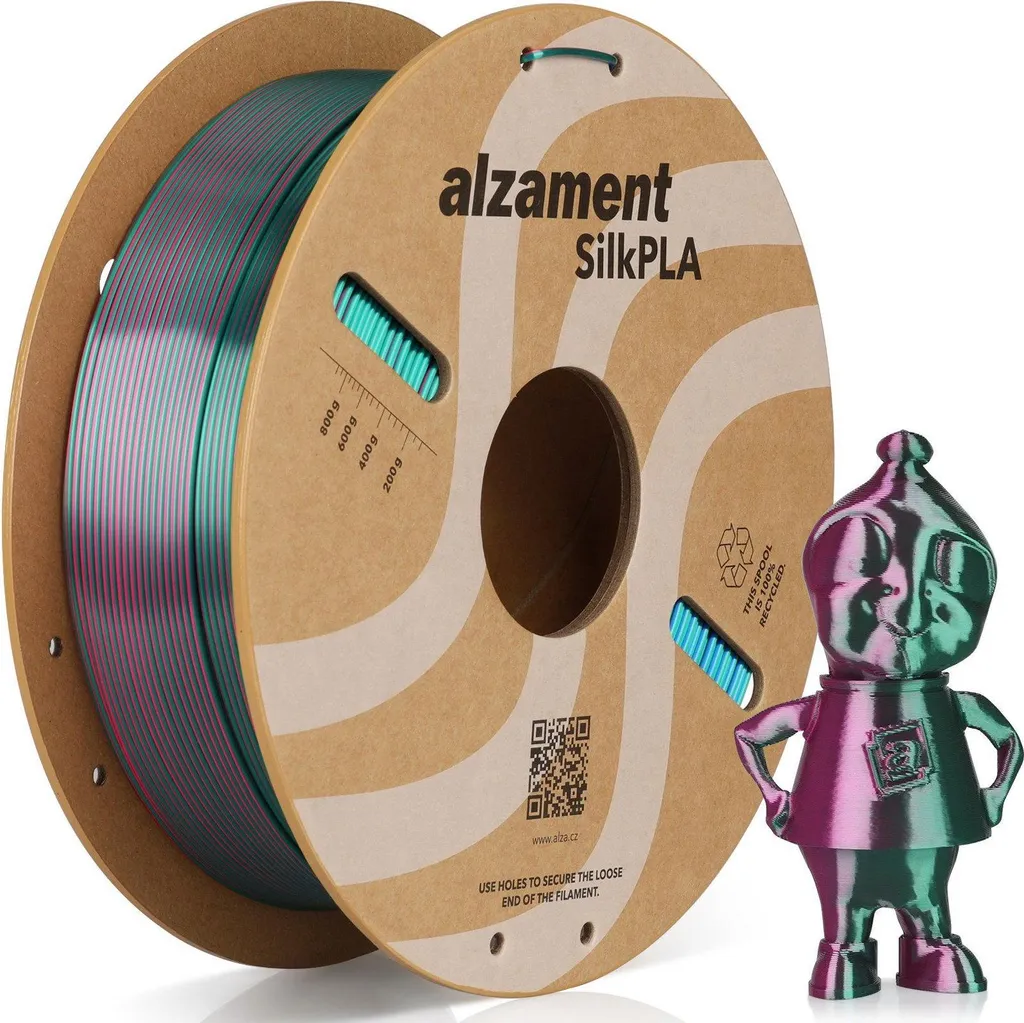 Filament PLA Silk Anti-Bouchage Tri-Couleur 1kg Rouge Vert Bleu 3D