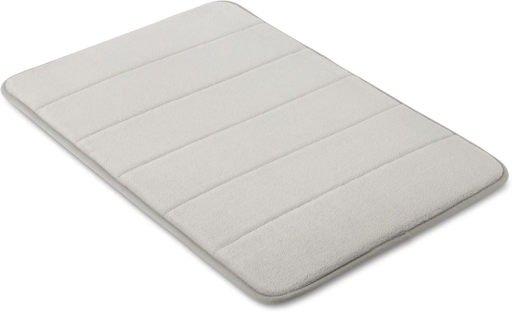 Rutschfeste Badematte aus Memory-Schaum – ultraweich, saugfähig, schnelltrocknend, 43×61 cm (hellgrau)