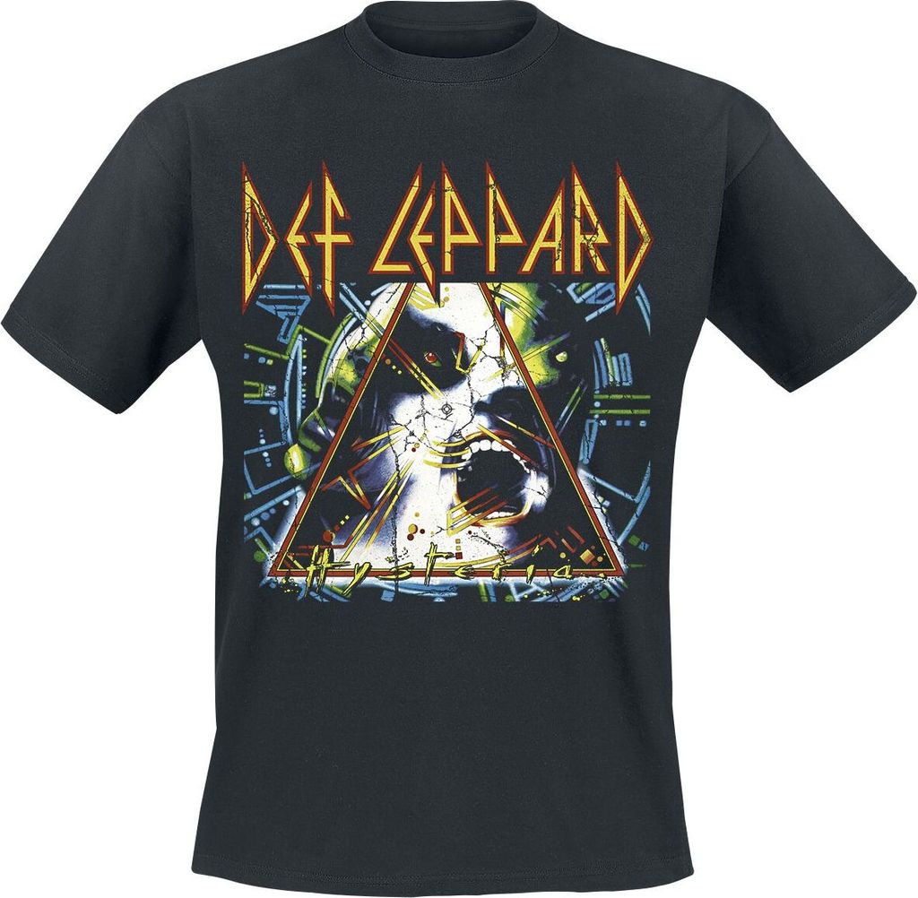 Def Leppard T-Shirt Herren Hysteria schwarz Band-Merch, Bands 100% Baumwolle XXL