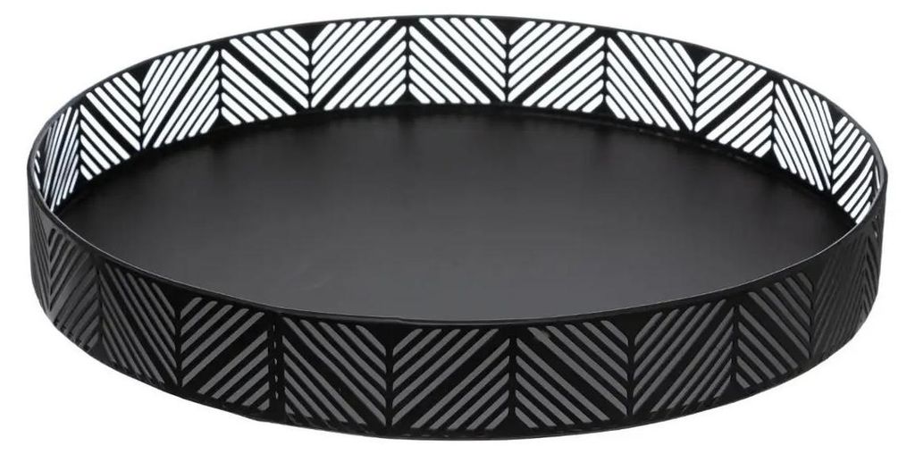 Dekoratives Tablett, Küche, schwarz, Ø 30 cm Produktbild 