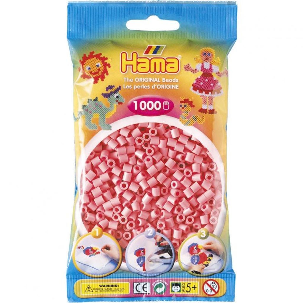 Hama 207-06 Perlenbeutel, 1000 Stck, hellrot