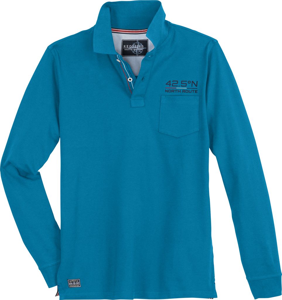 Redfield XXL Langarm-Poloshirt 42.5°N türkisblau