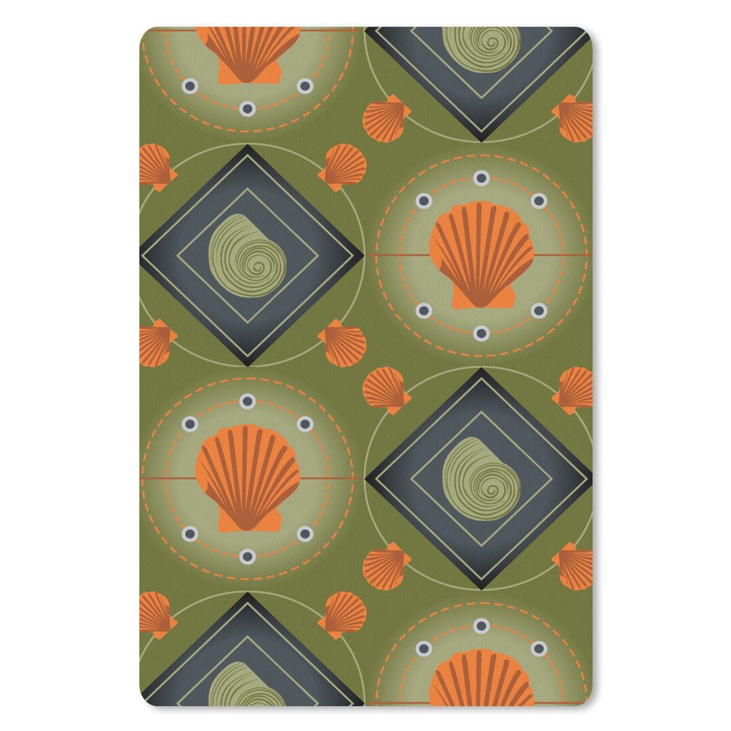 MuchoWow Mauspad Mousepad Patchwork - Muscheln - Meer - Strand 18x27 cm - Mousepads - Maus Mat - Pad - Mausunterlage
