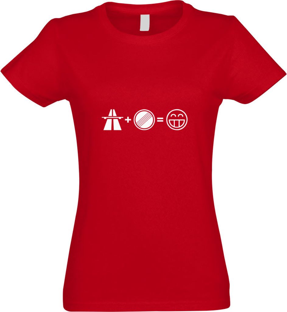 Kiwistar - T-Shirt tailliert - Damen - rot - Autobahn Freak - mit Motiv Bedruckt - Funshirt Design - Sport - Freizeit - Damen - XXL