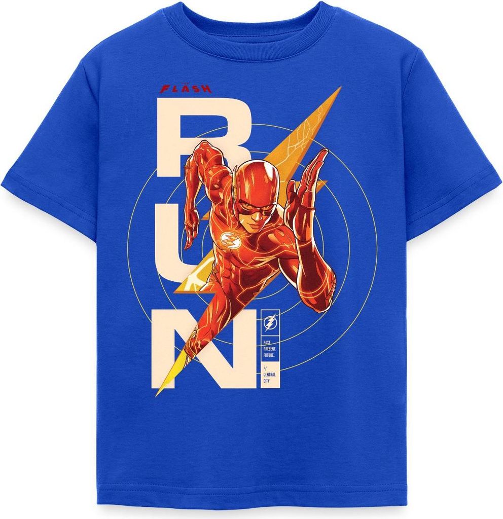 Spreadshirt The Flash Speedster RUN Kinder T-Shirt, 110/116 (5-6 Jahre), Royalblau