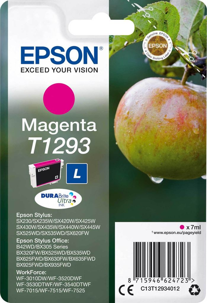 Epson Apple Singlepack Magenta T1293 DURABrite Ultra Ink, Obrázok produktu 