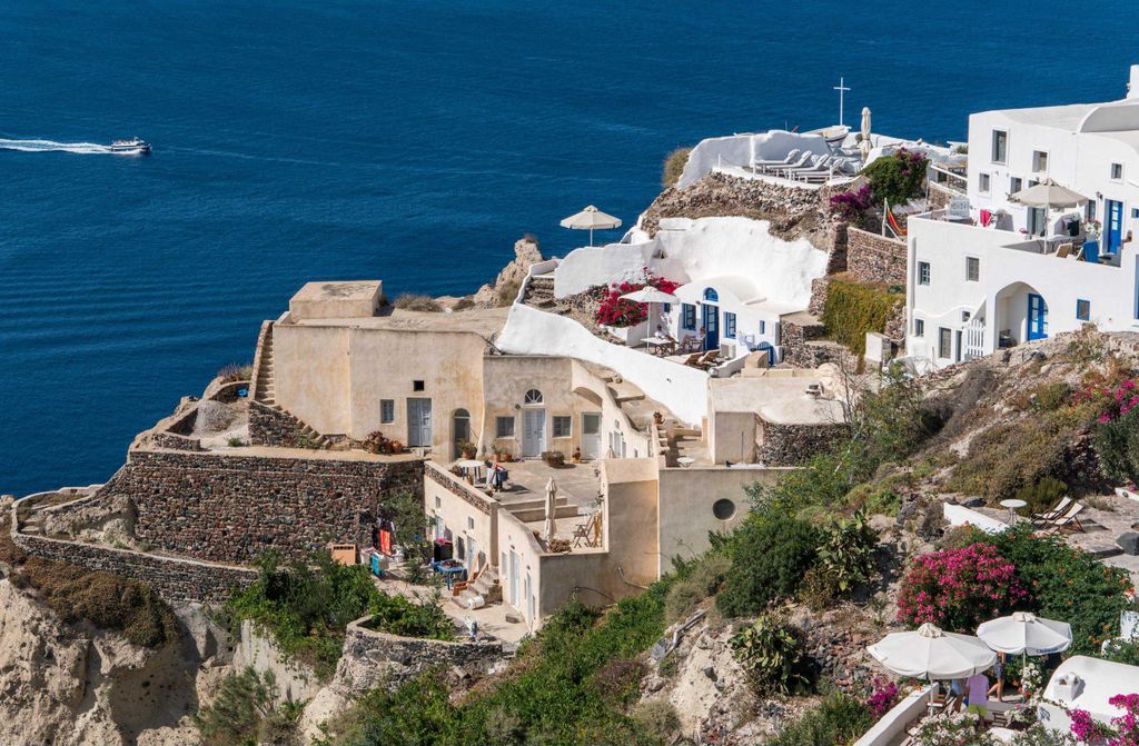 hansepuzzle 11011 - Santorini Puzzle, 500 Teile, Natur, 46,0 x 30,0cm mit hochwertiger Aufbewahrung, Kartonbox und wiederverschließbarem Beutel