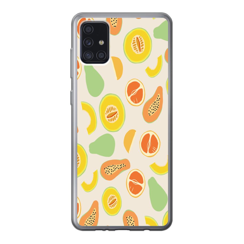 MuchoWow Handyhülle Schutzhülle Hülle für Samsung Galaxy A52 5G Obst - Muster - Melone Silikon Softcase Handy Hülle - Umschlag