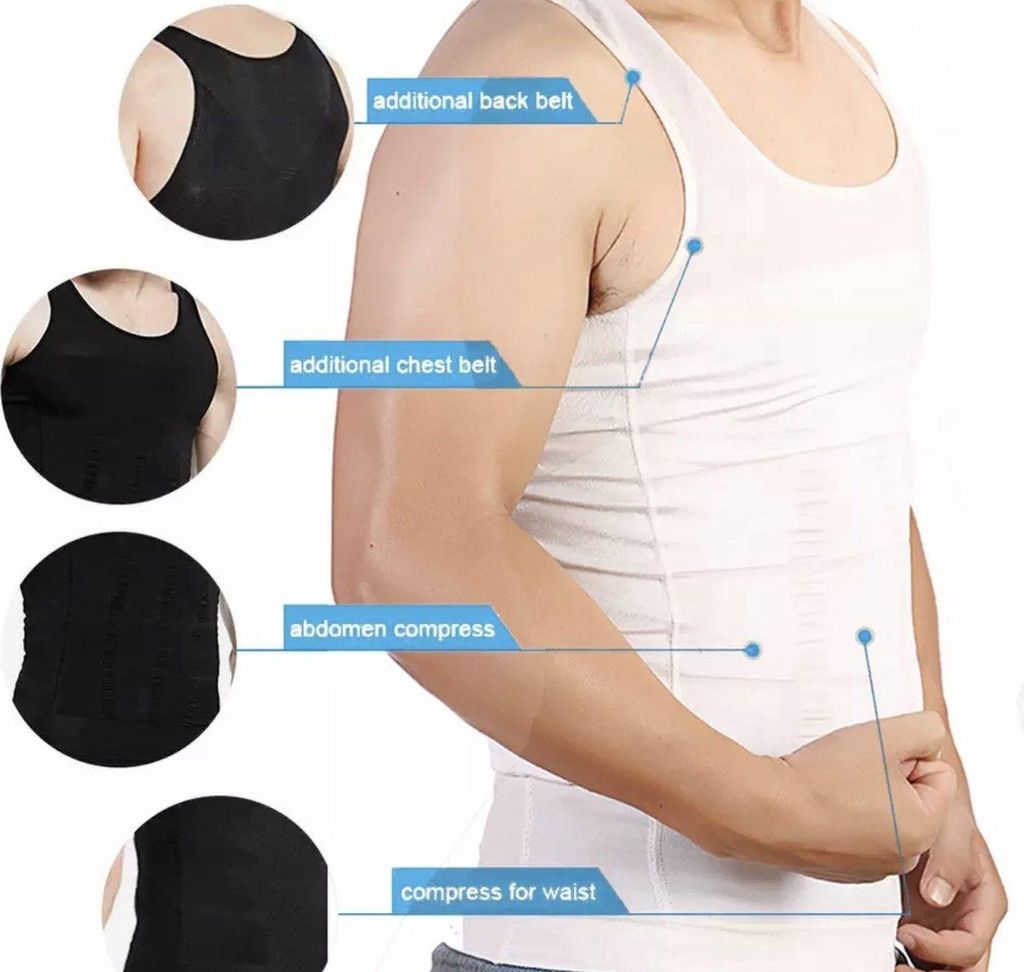 Jumada's Corrective Herren-Shirt – Größe XL – Unterstützung für einen straffen Körper – Bauch verstecken – Bauch weg – Body Belly Sh...