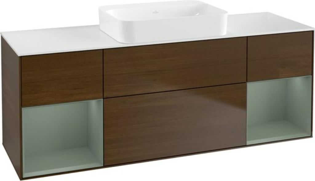 V&B Waschtischunterschrank Wandbeleuchtung Finion 160x60,3x50,1cm, Reg Oli. m Lac, wal ven