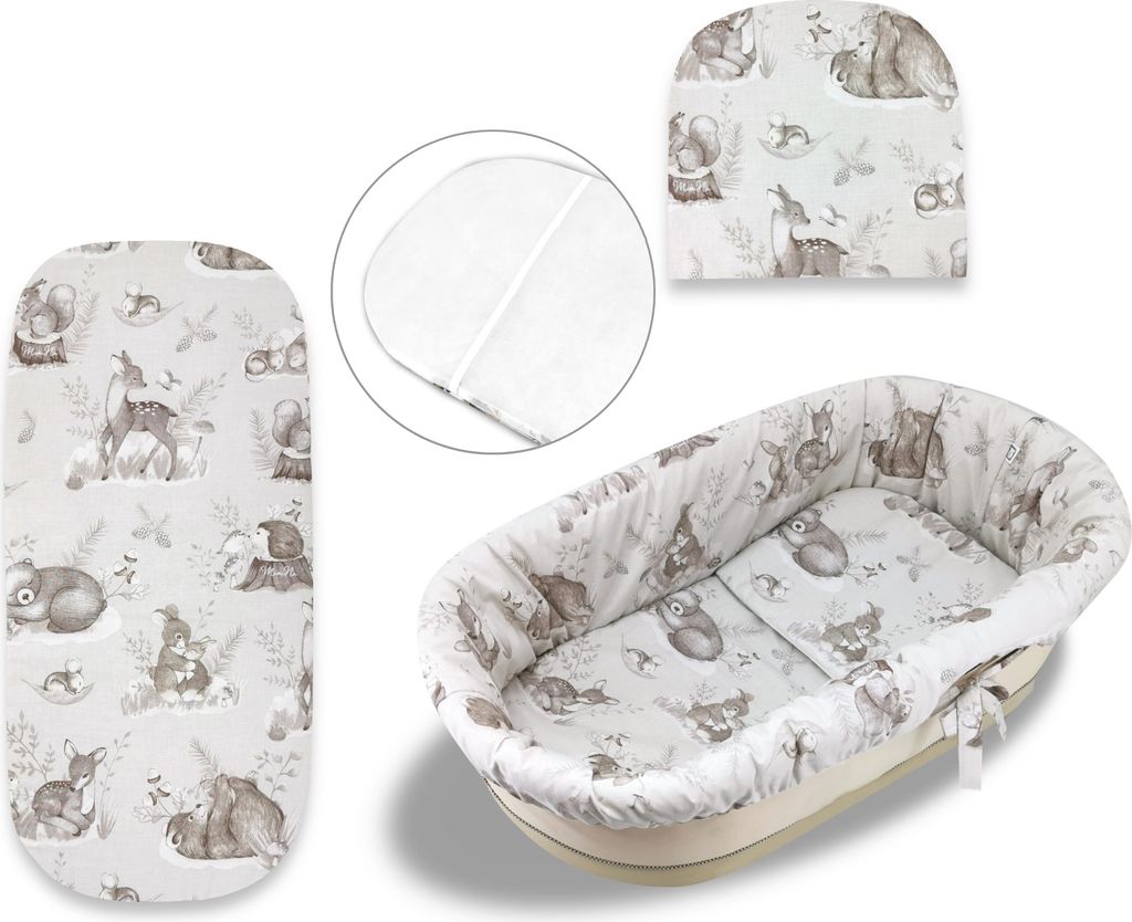 COSING Set für die Kinderwagenwanne - Ruhiger Wald beige