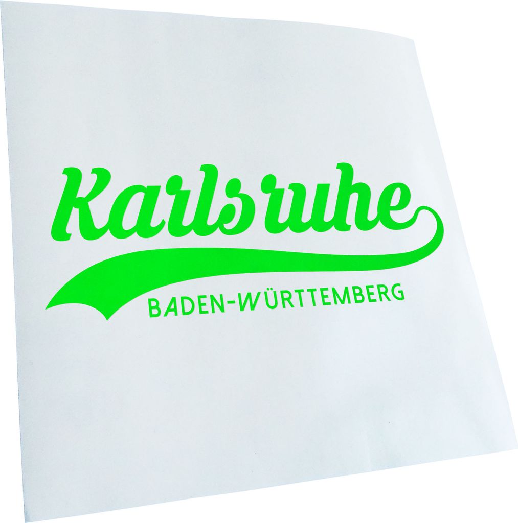 Kiwistar - Autoaufkleber - Karlsruhe Baden-Württemberg - Neongrün - 24x8cm - Aufkleber für Auto, Laptop, Fahrrad, LKW, Motorrad mehrfarbig JDM D...