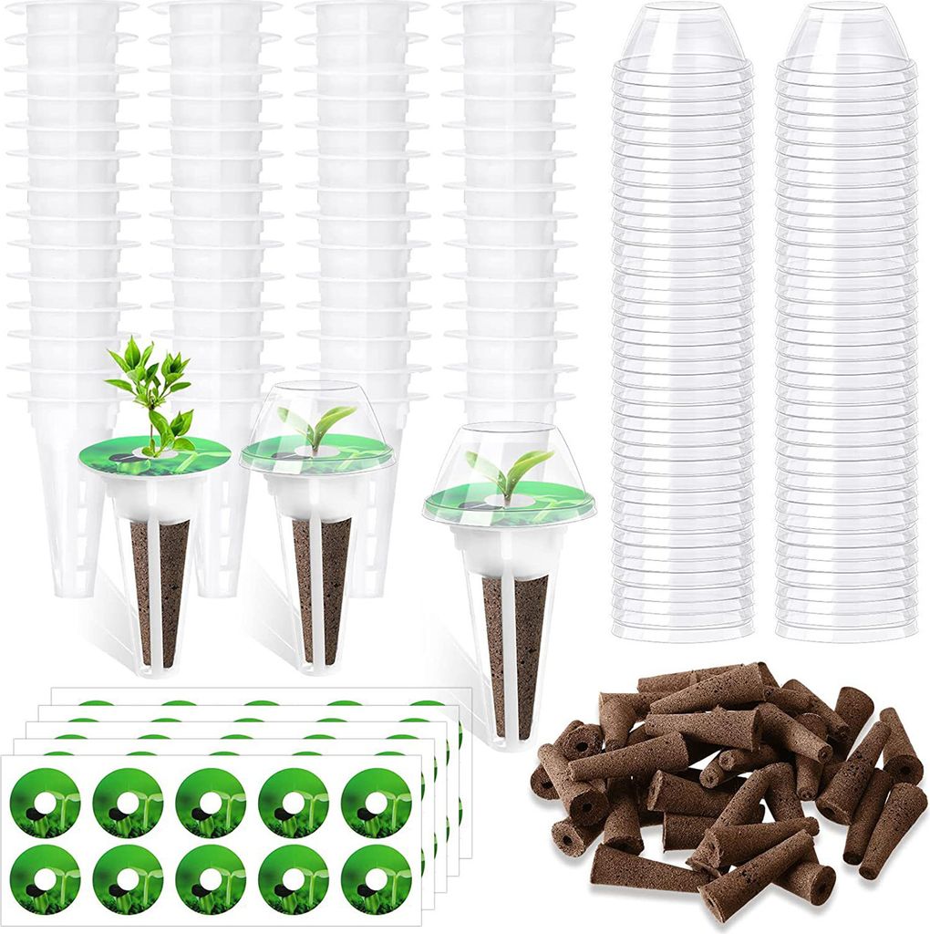 120pcs hydroponisches Wachstum von Kit für aerogarden Hydroponik -Gartenzubehör umfassen Ersatzanbaukörbe Anlagenschwämme Etiketten Aufkleber A...