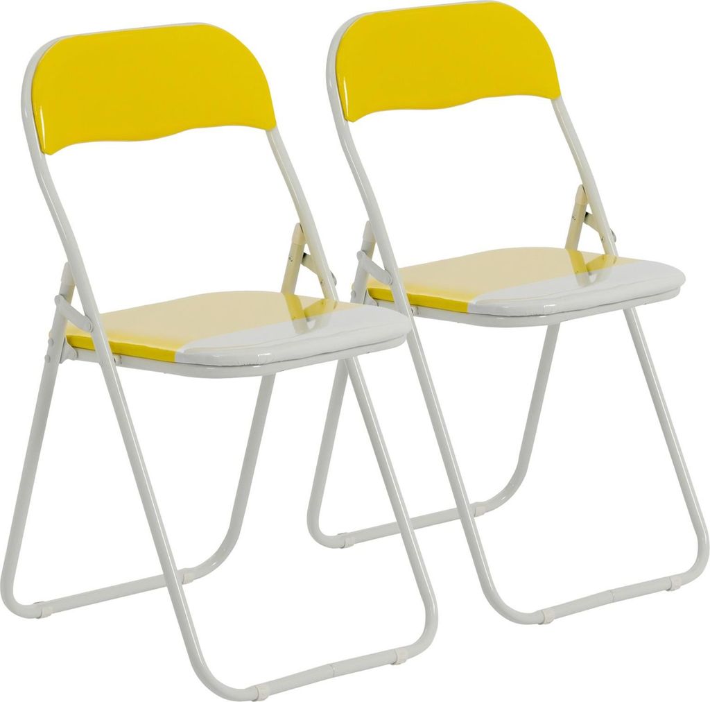 Farbige gepolsterte Klappstühle von Harbor Housewares – Gelb – 2er-Pack