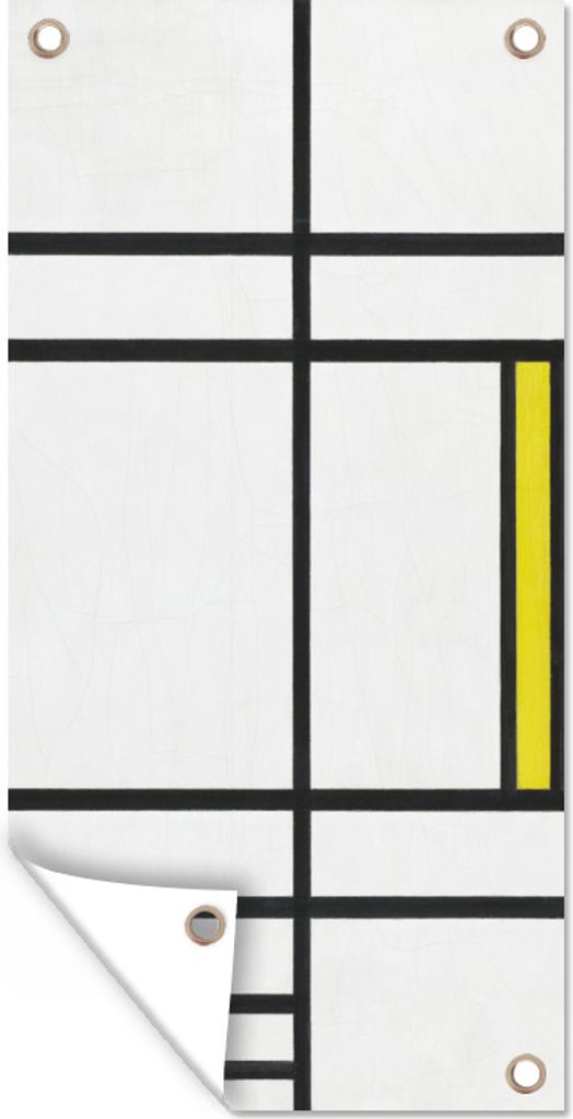 MuchoWow 30x60 cm Outdoor-Poster Gartendeko Sichtschutz Garten Poster für den Garten Komposition in Weiß, Rot und Gelb - Piet Mondrian
