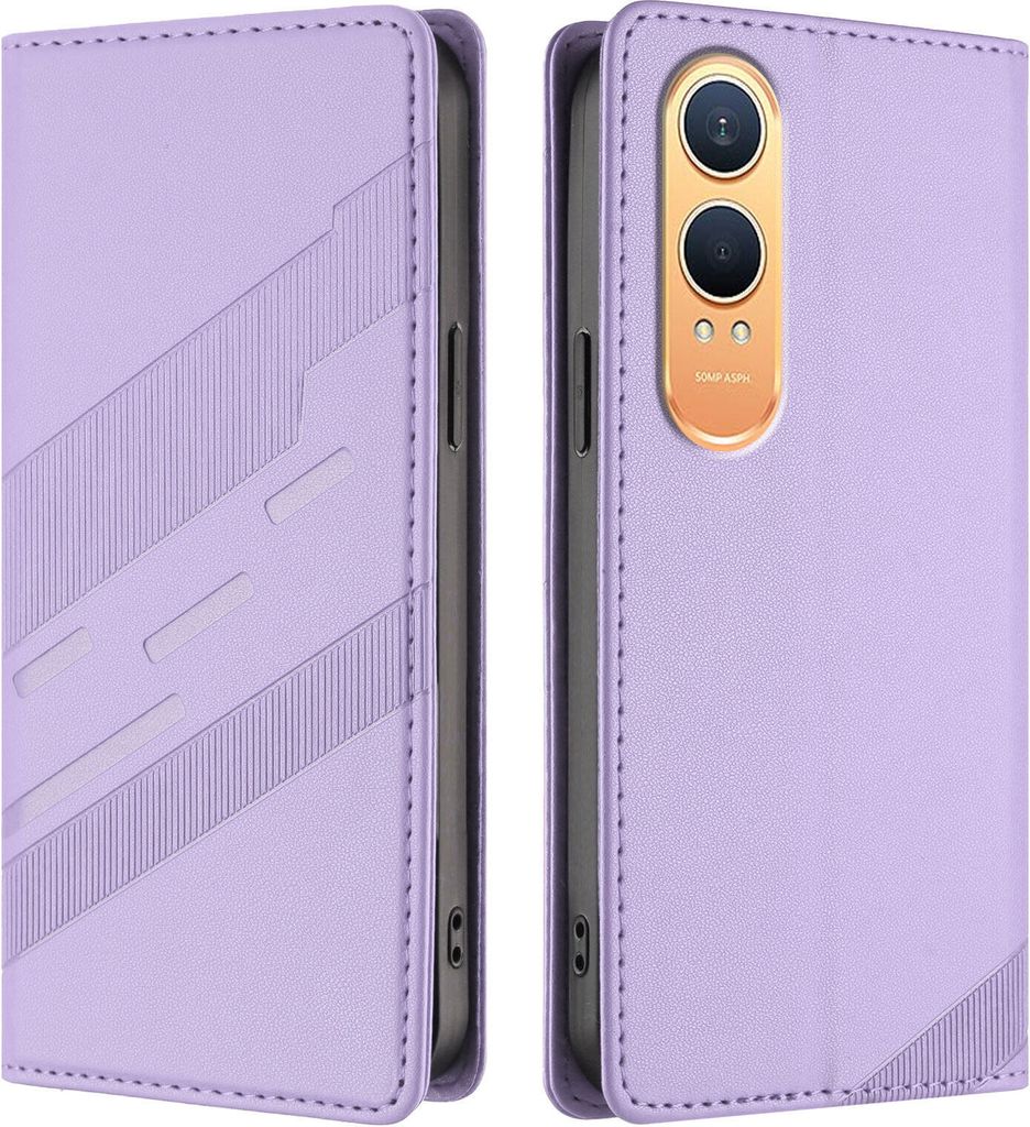 Hülle für OnePlus Nord CE4 Lite, Kunstleder Brieftaschen Handyhülle mit Kartenfach und Standfunktion Violett