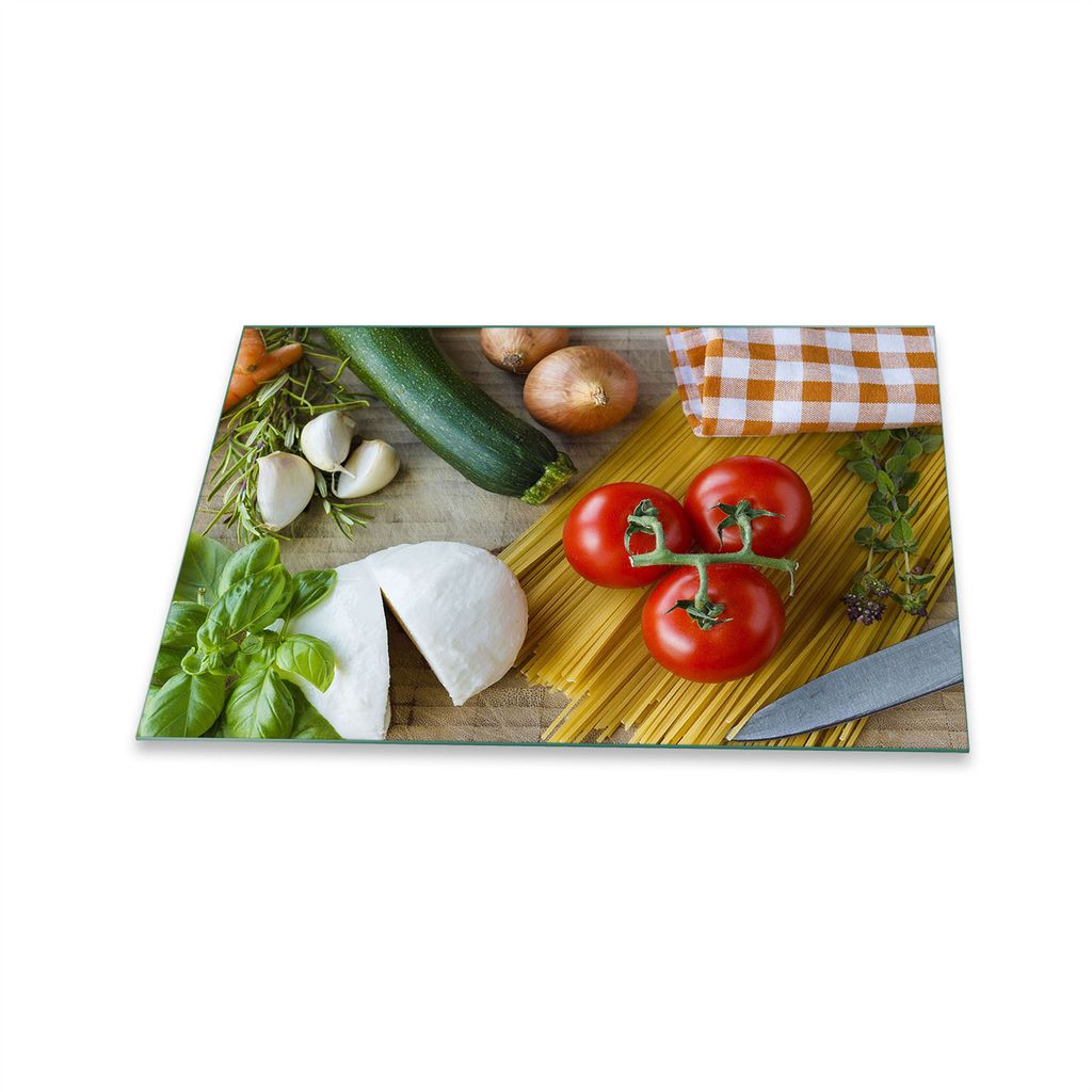 Herdabdeckplatte Glaskeramik 1 Teilig 80x52 Essen Bunt Abdeckung Glas Spritzschutz