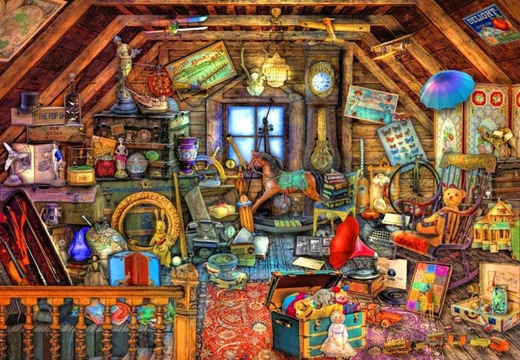 Bluebird Puzzle Puzzle Hidden Object Attic 1000 Teile Karton