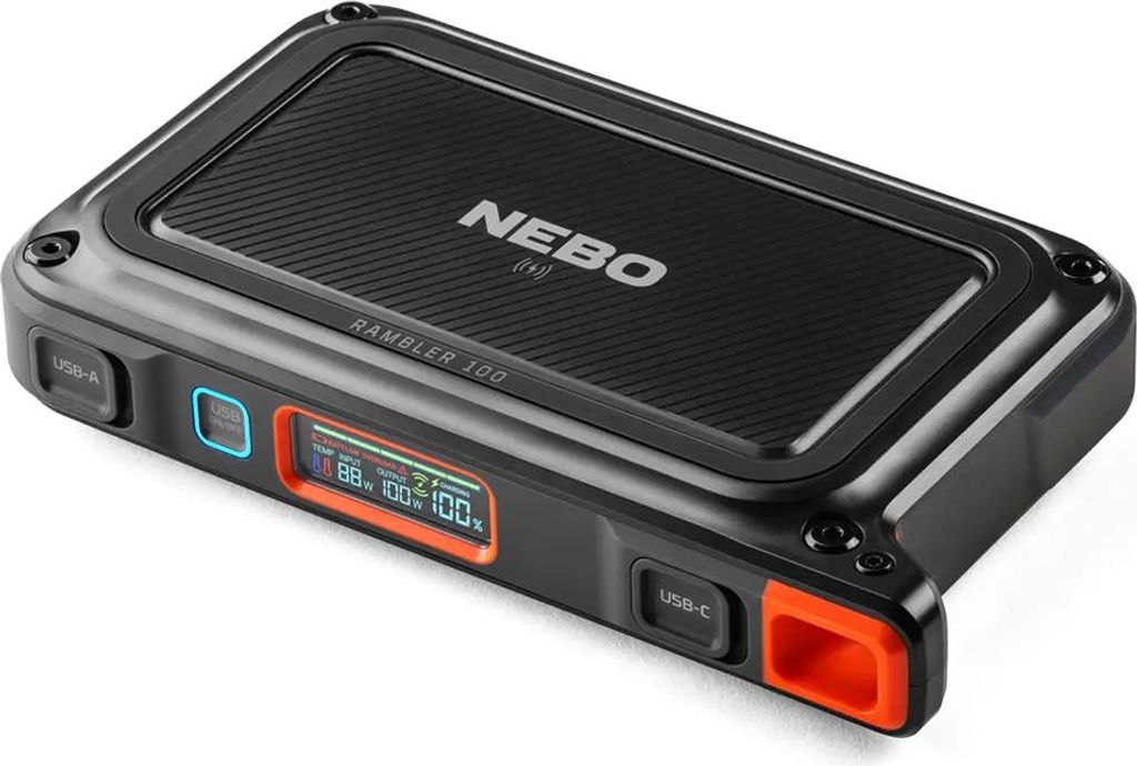 NEBO NEB-PST-0004-G, 26000 mAh, Lithium-Ion (Li-Ion), Power Delivery, Kabelloses Aufladen, 18,25 V, Mehrfarbig