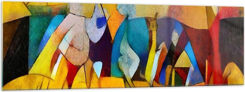 Bilder auf glas - Abstraktion modern - 160x50cm - Glasbilder - Wandbilder - Kunstdruck - zum Aufhängen bereit - Wanddekoration aus Glas - Glas Bil...