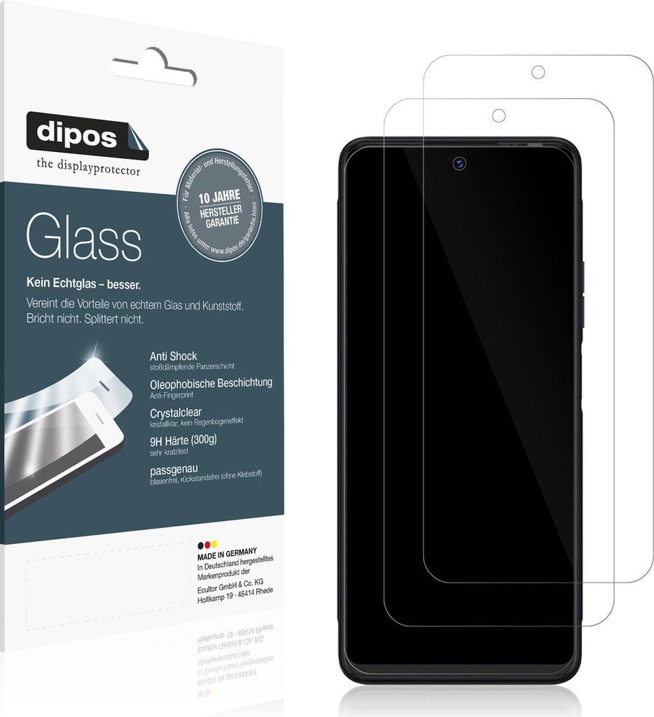 2x Schutzfolie für Tecno Pova 3 - Anti-Shock 9H Folie dipos Glass Kunststoffglas