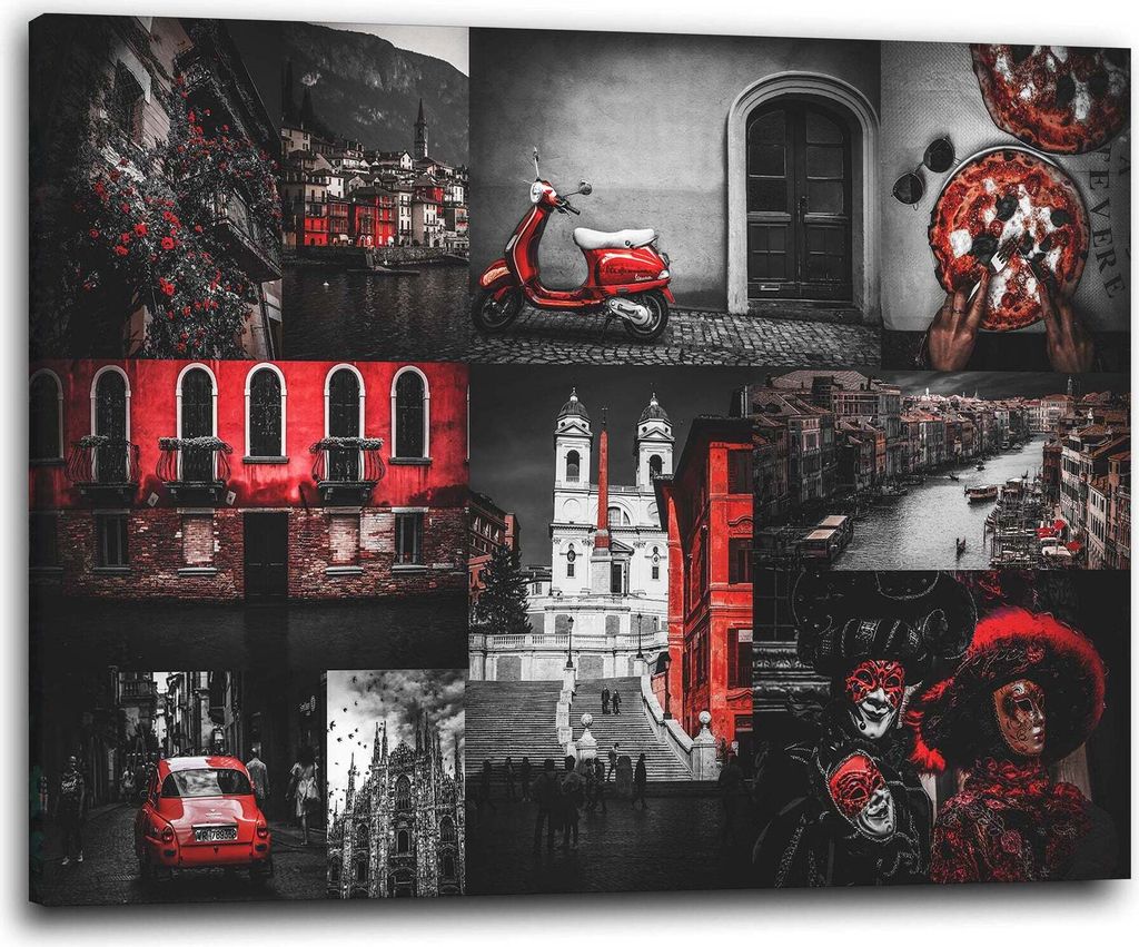 Rom, Venedig, Italien Stadt Wandbild Leinwandbild Deko Kunst XL: 120x80x4cm