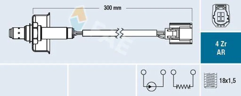 Sonde Lambda FAE 75644 pour MX-5 remplace LFN1188G1A Performance OE