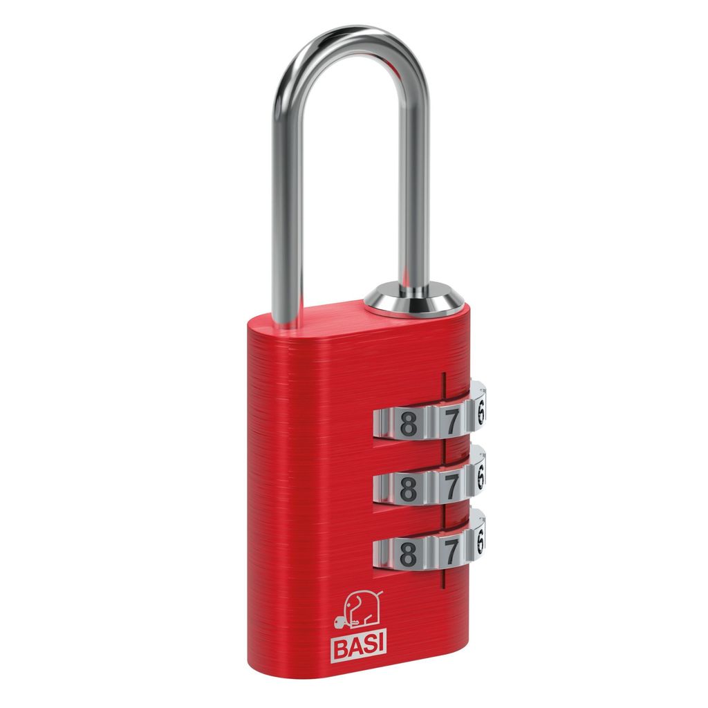 BASI - Kofferschloss - mit Aluminiumgehäuse - Farbe: Rot