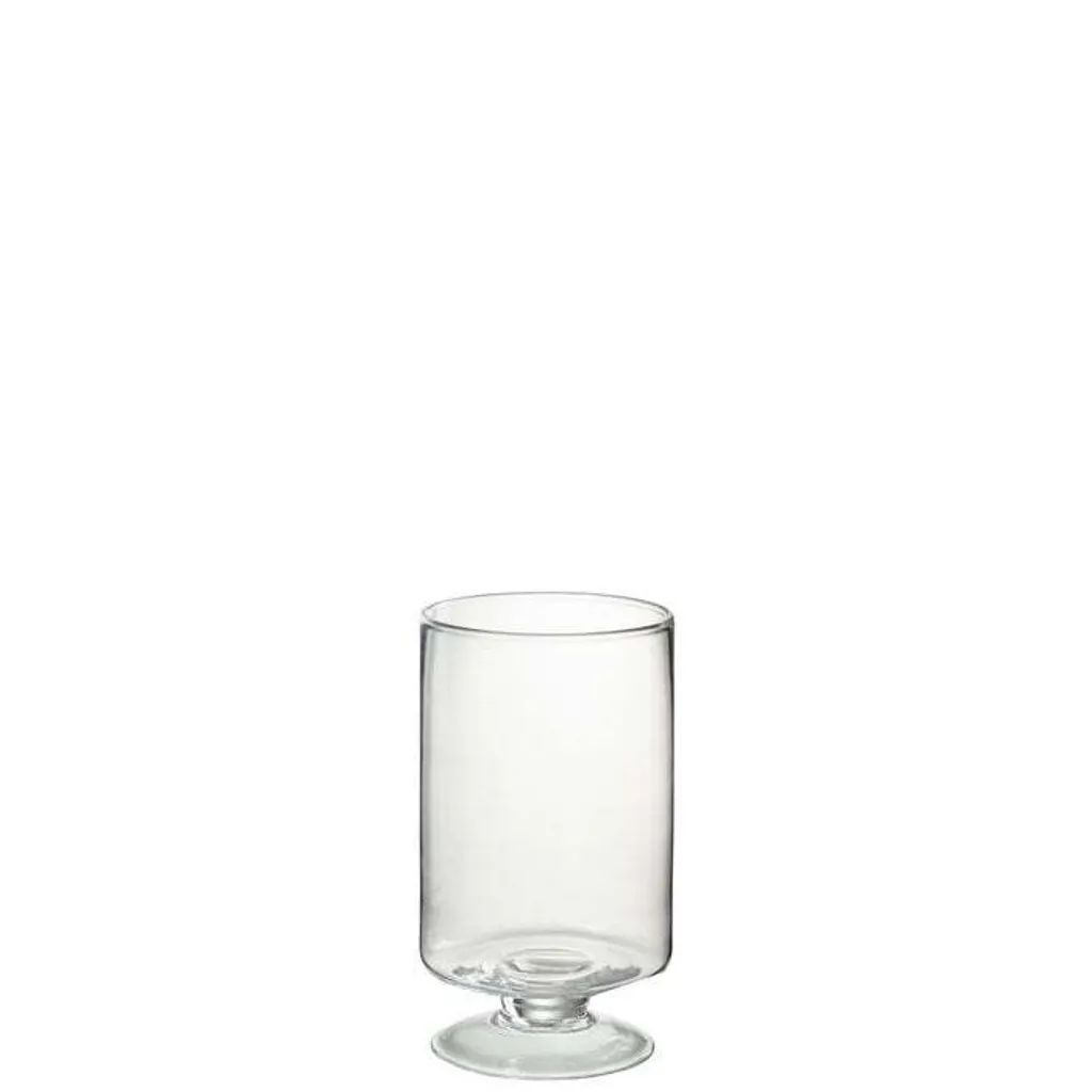 Petit Photophore Rond Transparent J-Line : Verre de Qualité sur Pied